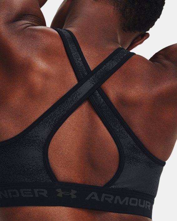 Sujetador deportivo Armour® Mid Crossback Printed para mujer, Black, pdpMainDesktop image number 8